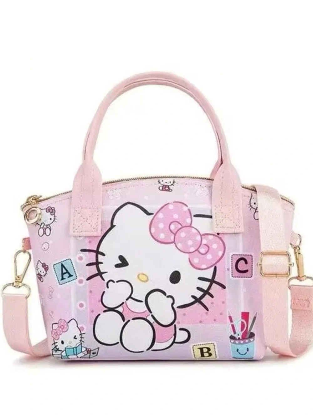 Hello Kitty Pink and Peach Mini Shoulder Tote Cute